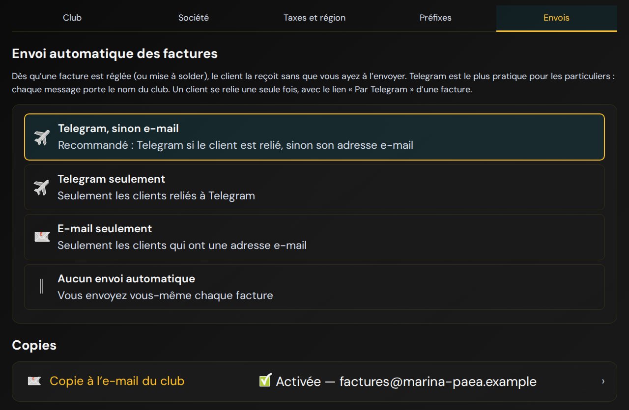 Gestion du club › Envois