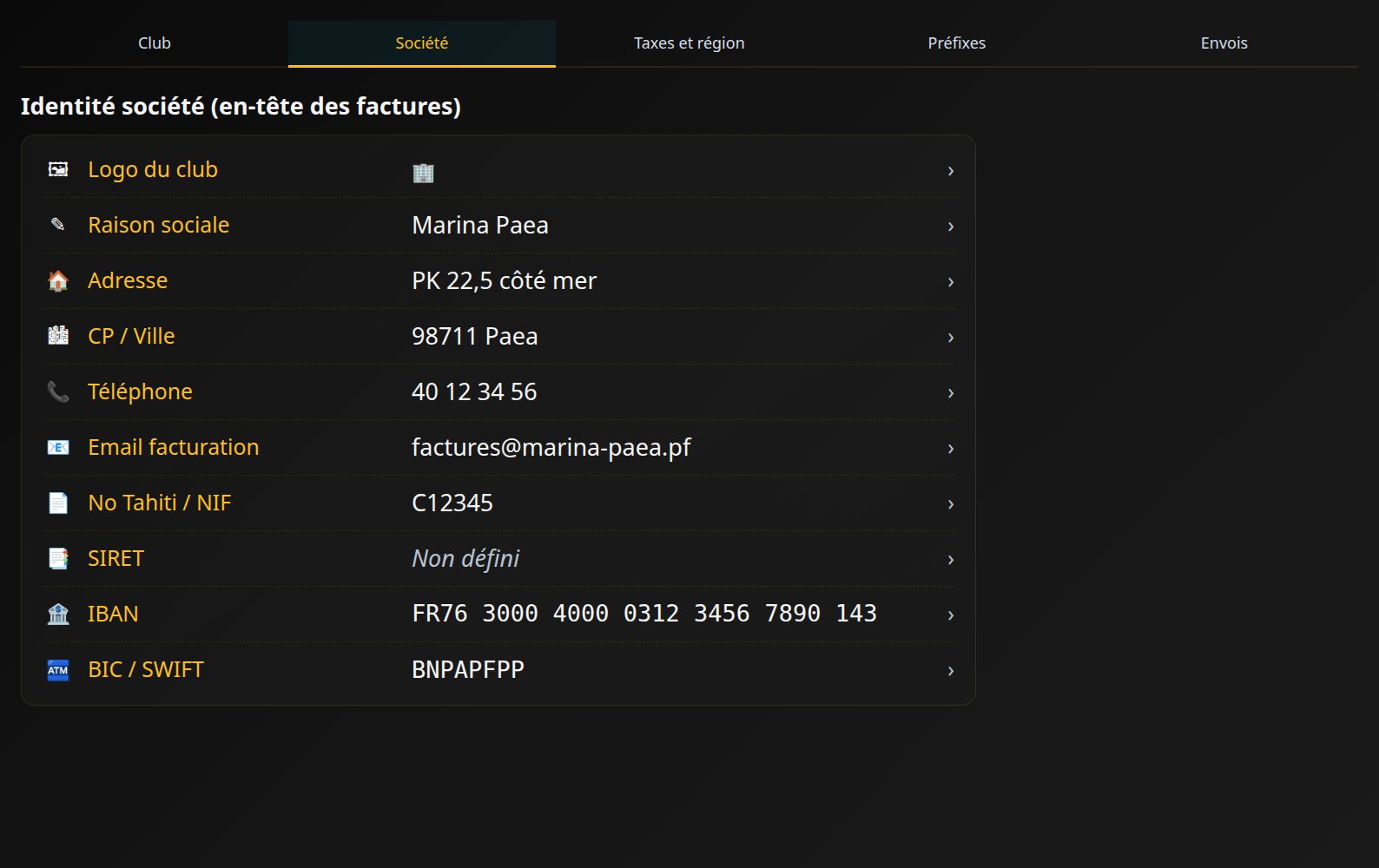 Gestion du club › Société