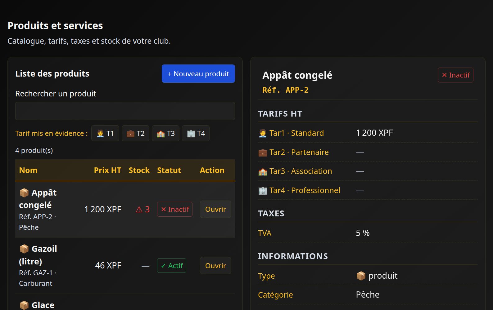 Fiche d’un produit